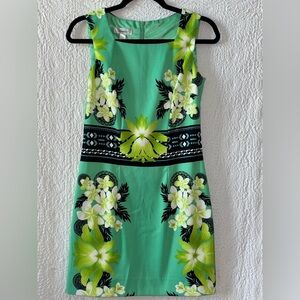 Dress Barn Tropical Floral Sleeveless Sheath Midi Dress